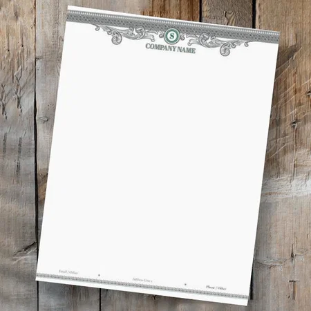 Vintage Floral Border Line Design Customized Printed Letterheads