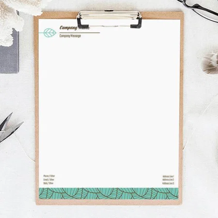 Tropical Leaf Pattern Design Customized Printed Letterheads
