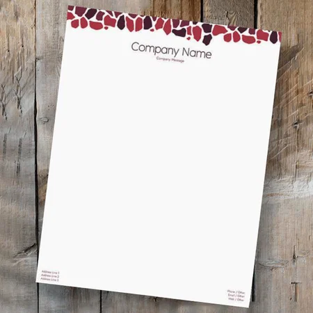Modern Red Brown Customized Printed Letterheads