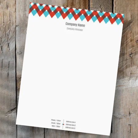 Red Blue Creative Line Design Customized Printed Letterheads
