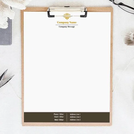 Simple Brown White Customized Printed Letterheads
