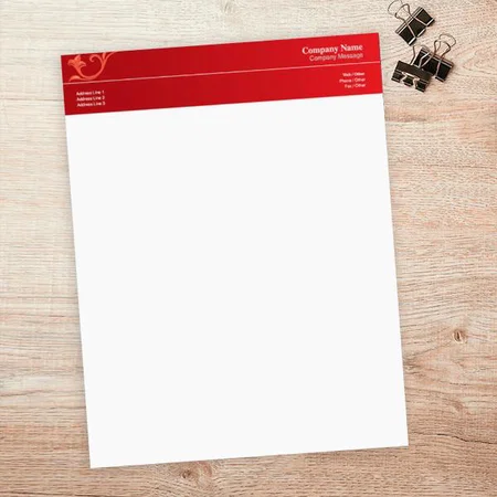 Modern Red Gradien Customized Printed Letterheads