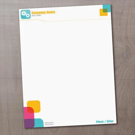 Modern Geometric Shape Design Customized Printed Letterheads