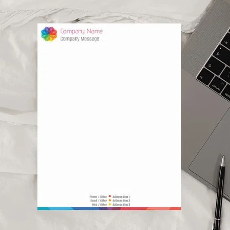 Modern Red Blue Customized Printed Letterheads