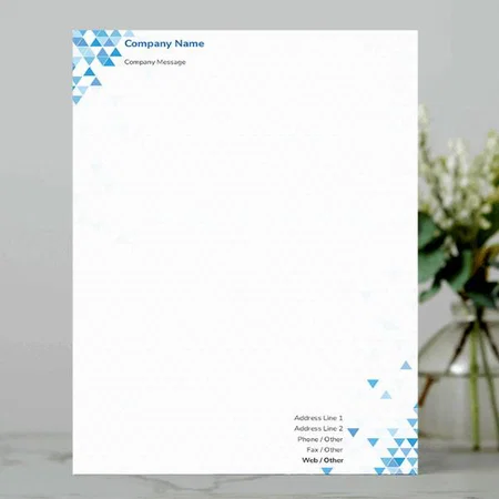 Simple Blue Geometric Design Customized Printed Letterheads