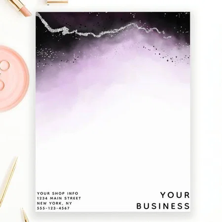 Ethereal Mist Ombre Ultra Violet Customized Printed Letterheads