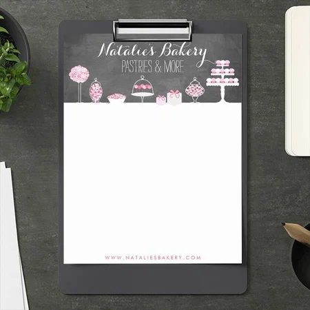 Sweet Treats Chalkboard Bakery Customized Printed Letterheads