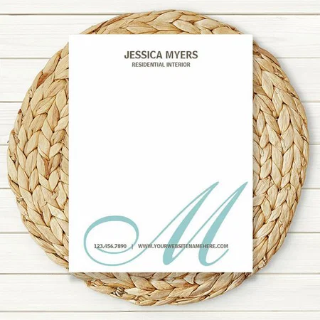 Script Monogram Business Customized Printed Letterheads