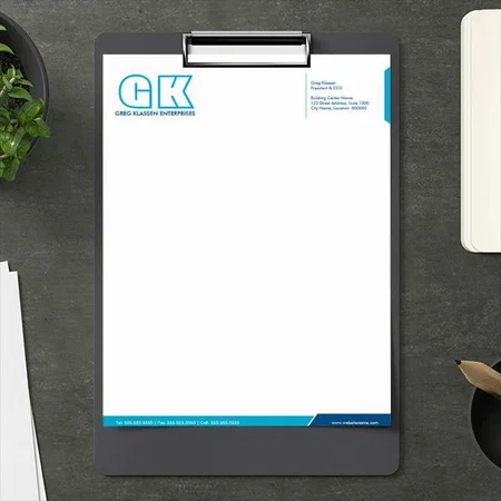 Professional Blue Customized Printed Letterheads