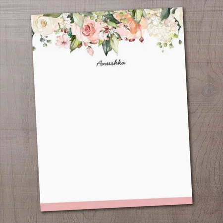 Romantic Watercolor Floral Customized Printed Letterheads