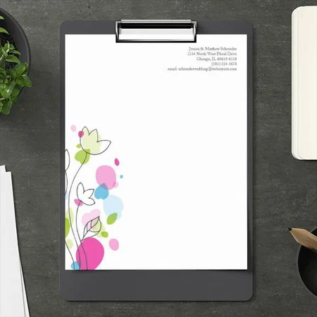 Graphic Modern Flower Petals Customized Printed Letterheads