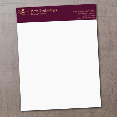 Hand Holding Leaf Plant Wellness Customized Printed Letterheads