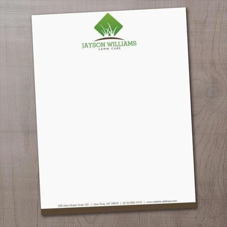 Modern Lawn Care Grass Design Customized Printed Letterheads