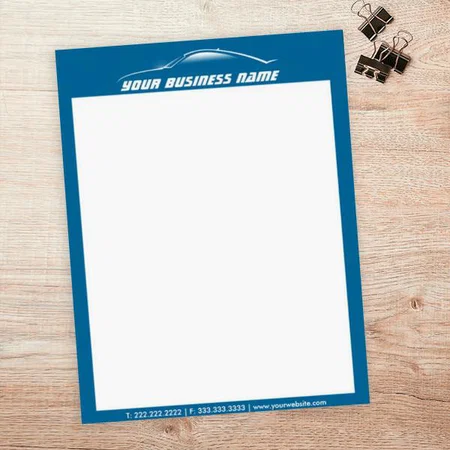Cool Car Outline Automotive Business Customized Printed Letterheads