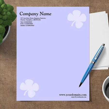 Light Blue Elegant Butterfly Design Customized Printed Letterheads