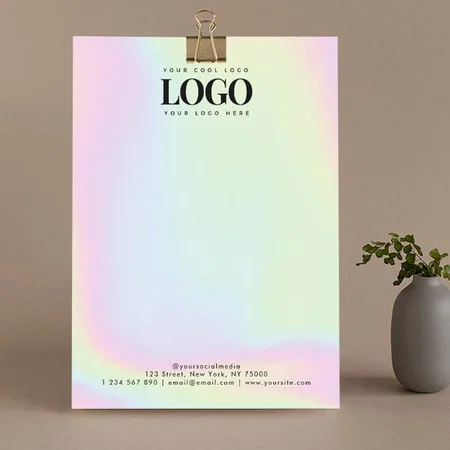 Unicorn Holographic Pastel Customized Printed Letterheads
