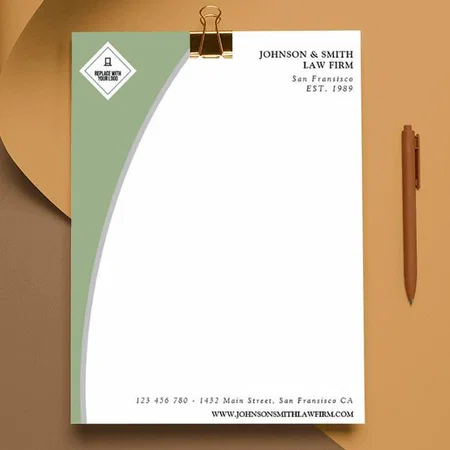 Olive Green & Gray Professional Customized Printed Letterheads