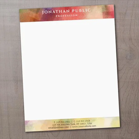 Elegant Abstract Art Customized Printed Letterheads