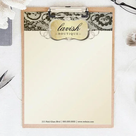 Gold Lace Design Customized Printed Letterheads