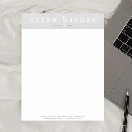 Simple Light Gray Modern Minimalist Design Customized Printed Letterheads