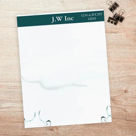Abstract Blue Colour Customized Printed Letterheads