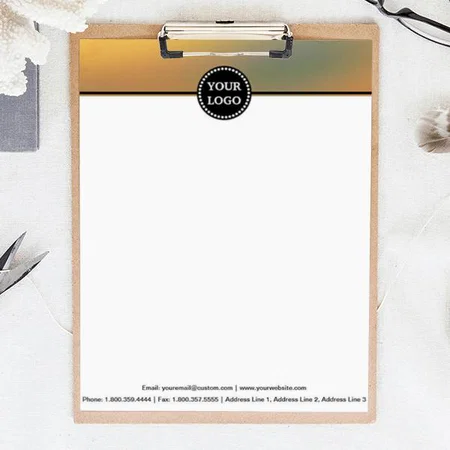 Modern Black and Gold Customized Printed Letterheads