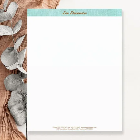 Minimalist Blue Customized Printed Letterheads