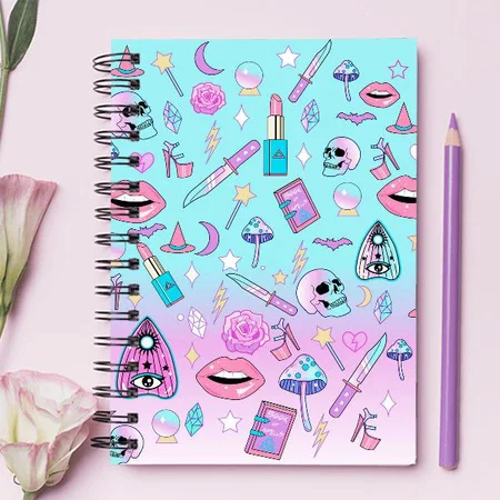 Witchy Pastel Cute Kawaii Design Customized Photo Printed Notebook