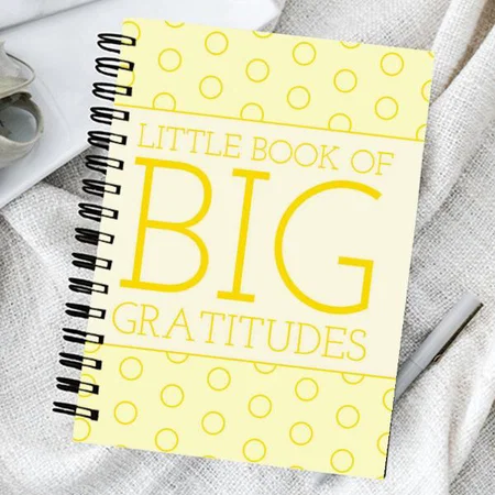 Yellow Circle Gratitude Design  Customized Photo Printed Notebook