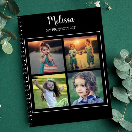 Black Photo Collage Customized Photo Printed Notebook