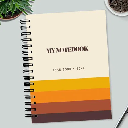 Watercolor Line Art Retro Design Customized Photo Printed Notebook