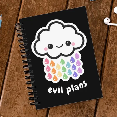 Pastel Goth Kawaii Cloud Evil Plans Customized Photo Printed Notebook