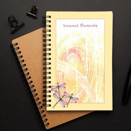 Dragonflies Over Pastel Color Abstract Customized Photo Printed Notebook
