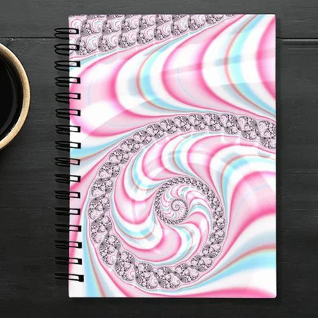 Pastel Pink Blue Candy Cane Design Customized Photo Printed Notebook