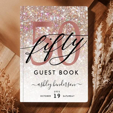 Birthday Champagne Glitter Customized Photo Printed Notebook