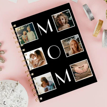 Mother’s Day Mom Family Child 6 Photo Collage Customized Photo Printed Notebook