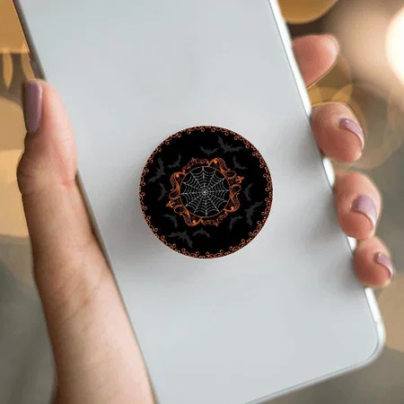 Spooky Goth Halloween Customized Printed Phone Grip Holder Sockets