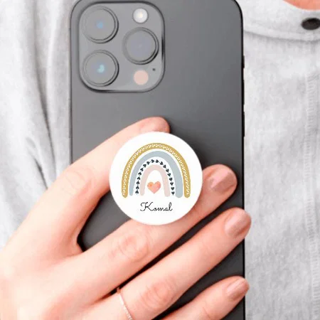 Boho Watercolor Rainbow Customized Printed Phone Grip Holder Sockets