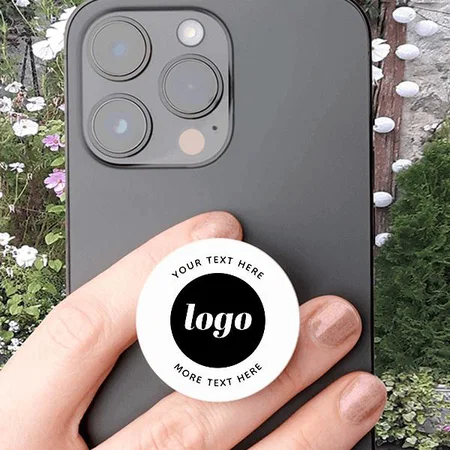 Simple Logo With Text Customized Printed Phone Grip Holder Sockets