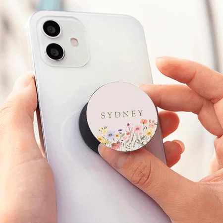 Watercolor Wildflower Botanical Garden Customized Printed Phone Grip Holder Sockets