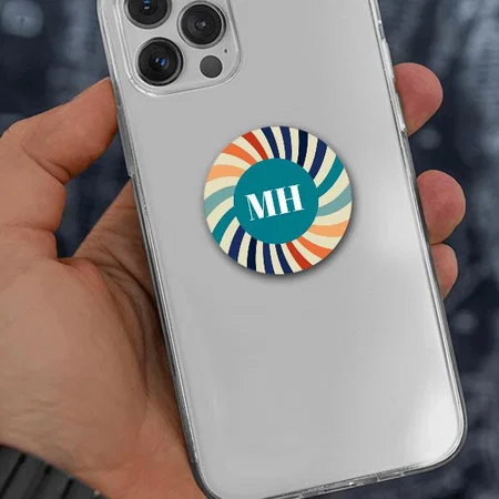 Colorful Circle Monogram Customized Printed Phone Grip Holder Sockets
