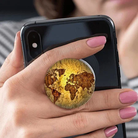 Old Map Design Customized Printed Phone Grip Holder Sockets