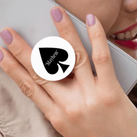 Spade Playing Card Symbol Customized Printed Phone Grip Holder Sockets