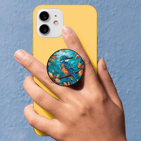 Autumn Kingfisher Customized Printed Phone Grip Holder Sockets