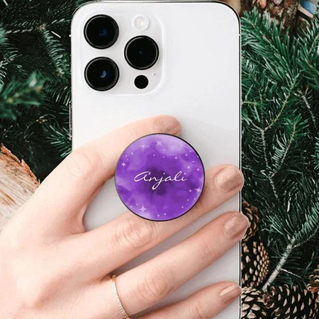 Purple Ombre Galaxy Stars Nebula Customized Printed Phone Grip Holder Sockets