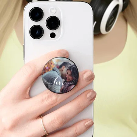 Love Script Customized Printed Phone Grip Holder Sockets