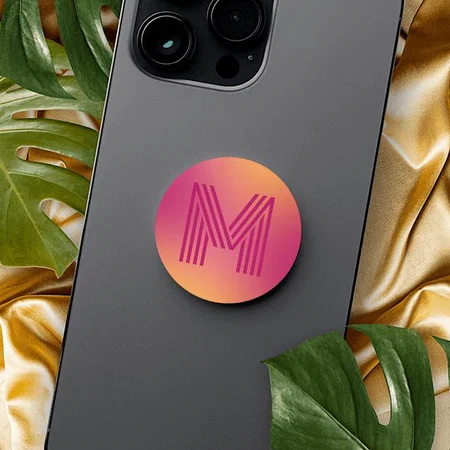 Trendy Monogram Customized Printed Phone Grip Holder Sockets