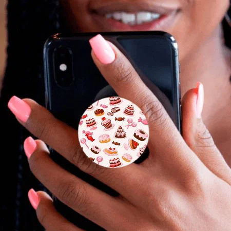 Sweet Background Mini Design Customized Printed Phone Grip Holder Sockets