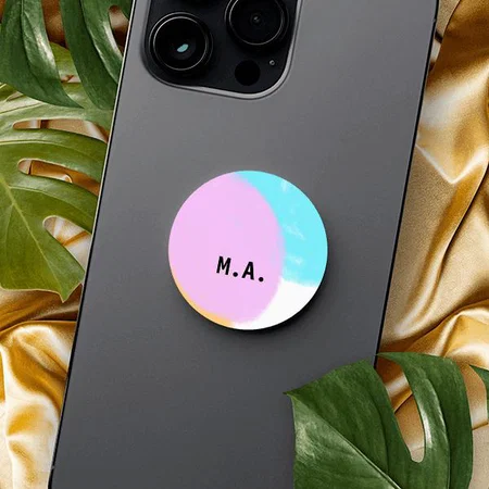 Watercolor Circle Design Customized Printed Phone Grip Holder Sockets