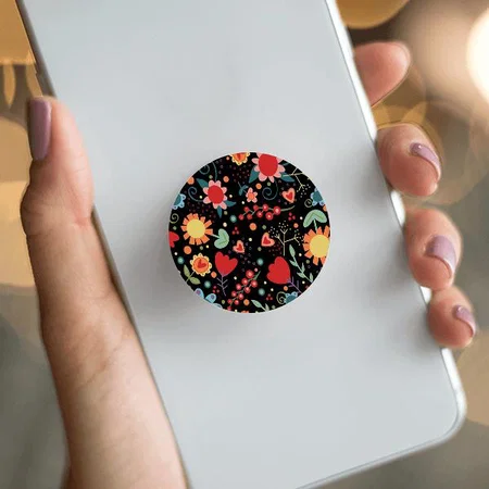 Floral  Design Customized Printed Phone Grip Holder Sockets